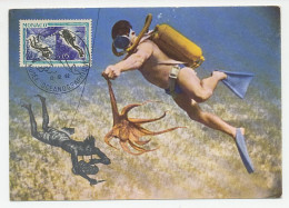 Maximum Card Monaco 1962 Mussel Diver - Scuba Diver - Meereswelt