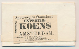 Rotterdam - Amsterdam 1847 - Spoorweg En Stoomboot Exp. Koens  - ...-1852 Vorläufer