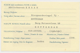 Verhuiskaart G. 35 Particulier Bedrukt Rotterdam 1969 - Entiers Postaux