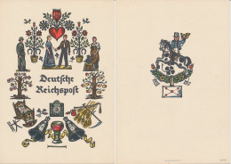 Telegram Germany 1937 - Unused - Schmuckblatt Telegramme Path Of Life - Love - Soldier - Blacksmith - Baby - Eye - Autres & Non Classés