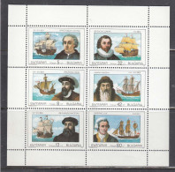 Bulgaria 1990 -Grand Navigateurs, Mi-Nr. 3814/19 - Petit Feuillet, MNH** - Nuovi