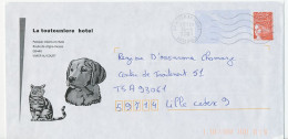 Postal Stationery / PAP France 2001 Dog - Cat - Guest House - Hotel - Autres & Non Classés
