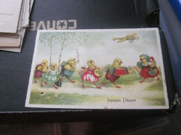 Joyeuses Paques Airplane  Old Postcards - Ostern