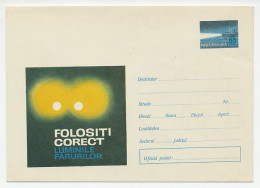 Postal Stationery Romania 2001 Traffic Safety - Use Correct Lights Correctly - Other & Unclassified
