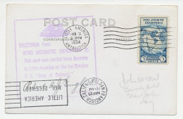 Card / Postmark USA 1934 Byrd Antarctic Expedition II - Photo Postcard Whale - Expéditions Arctiques