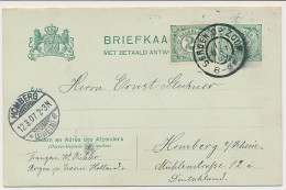 Briefkaart G. 69 / Bijfrankering Bergen Op Zoom - Duitsland 1907 - Ganzsachen