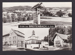 Ansichtskarte Breitenbach Suhl Thüringen Gasthaus Wegweiser N. Döbeln Sachsen - Other & Unclassified