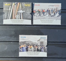 2022 - Portugal - MNH - Pilgrims Of São Miguel, Azores-500 Years Vila Franca Do Campo Earthquake - 3 Stamps + Block 1 St - Unused Stamps