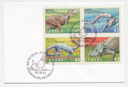 Cover / Postmark Canada 2001 Dinosaur - Marine Reptile - Prehistoria