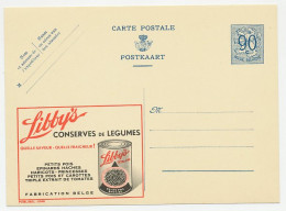 Publibel - Postal Stationery Belgium 1951 Canned Vegetables - Pea - Spinach - Beans - Carrots - Tomatoes - Legumbres