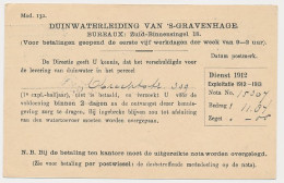 Briefkaart G. DW78-II-g - Duinwaterleiding S-Gravenhage 1912 - Ganzsachen