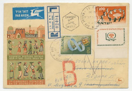 Registered Cover Israel 1958 World Congress Jewish Youth - Ohne Zuordnung