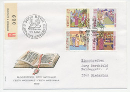 Registered Cover / Postmark Switzerland 1989 Illustrated Chronicles - Sonstige & Ohne Zuordnung