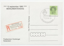 Aangetekend Rotterdam 1992 - Postk. Coolsingel Monumentendag - Unclassified