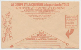 Postal Cheque Cover France Clothing Patterns - Scissors - Costumi