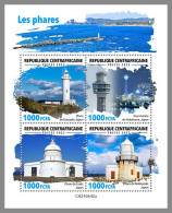 CENTRAL AFRICAN 2023 MNH Lighthouses Leuchttürme M/S – OFFICIAL ISSUE – DHQ2419 - Faros