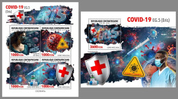 CENTRAL AFRICAN 2023 MNH New Covid-19 Variant EG-5 Eris Rotes Kreuz M/S+S/S – OFFICIAL ISSUE – DHQ2419 - Red Cross