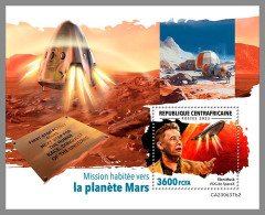 CENTRAL AFRICAN 2023 MNH Mission To Mars Space Raumfahrt S/S II – OFFICIAL ISSUE – DHQ2419 - Africa