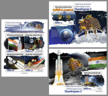 CENTRAL AFRICAN 2023 MNH Chandrayaan-3 Landing Space Raumfahrt M/S+2S/S – OFFICIAL ISSUE – DHQ2419 - Africa