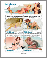 CENTRAL AFRICAN 2023 MNH Pin-up Girls M/S – OFFICIAL ISSUE – DHQ2419 - Autres & Non Classés