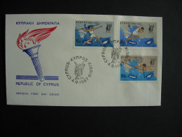 République De Chypre: FDC 287/89: Jeux Athlétisme Entre Chypre, Crète Et Thessalie. Cachet 4.9.1967 - Brieven En Documenten