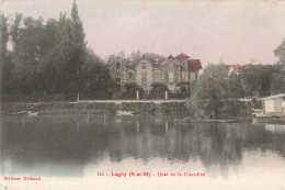 77 Lagny Sur Marne Quai De La Gourdine CPA Carte Couleur - Lagny Sur Marne