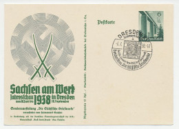 Postal Stationery / Postmark Deutsches Reich / Germany 1938 Exhibition - Saxony Stamps - Autres & Non Classés