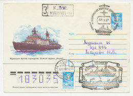 Registered Cover / Postmark Soviet Union 1987 Ship - Ice Breaker  - Arctic Expeditions