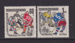 CZECHOSLOVAKIA  - 1972 Ice Hockey Set Never Hinged Mint - Unused Stamps
