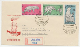 Registered Cover Czechoslovakia Leopard - Elephant - Polar Bear - Otros & Sin Clasificación