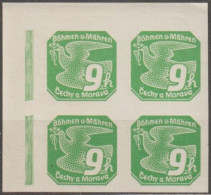 042/ Pof. NV 4, Corner 4-block, Broken Frame - Unused Stamps