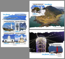 CENTRAL AFRICAN 2023 MNH Lighthouses Leuchttürme M/S+2S/S – IMPERFORATED – DHQ2419 - Lighthouses