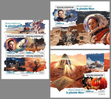 CENTRAL AFRICAN 2023 MNH Mission To Mars Space Raumfahrt M/S+2S/S – IMPERFORATED – DHQ2419 - Afrika