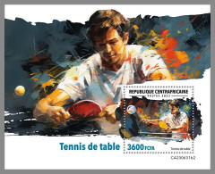 CENTRAL AFRICAN 2023 MNH Table Tennis Tischtennis S/S II – IMPERFORATED – DHQ2419 - Tafeltennis