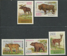 Belarus:Unused Stamps Serie Animals, Bear, Goat, Moose, Lynx, Buffalo, 1995, MNH - Bielorussia