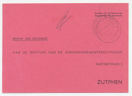 Dienst PTT Beekbergen - Zutphen 1968 Bericht Van Ontvangst - Ohne Zuordnung