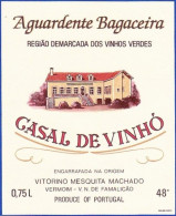 Brandy Label, Portugal - Aguardente Bagaceira CASAL DE VINHÓ. Vermoim, Vila Nova Famalicão - Alcohols & Spirits