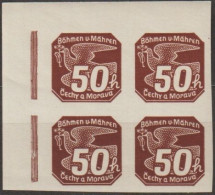 045/ Pof. NV 8, Corner 4-block, Broken Frame - Unused Stamps