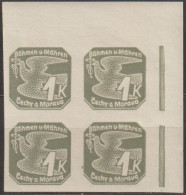 046/ Pof. NV 9, Corner 4-block, Broken Frame - Unused Stamps