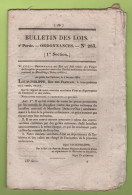 1834 BULLETIN DES LOIS - MONTLHERY - FERME DE RAMBOUILLET - PEAGES BAS RHIN - BAC DE THOISSEY - PONT SUSPENDU GIVORS - - Gesetze & Erlasse