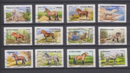 Yvert 813 / 824 Série Complète Les Chevaux - Used Stamps