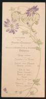 MENU  ART NOUVEAU - A L'OCASION DE LA PREMIERE COMMUNION DE MARIA GERMAINE & PIERRE DELARUE - RELIEF 180 X 80 MM - Menus