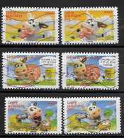 France 2007 Oblitéré  Autoadhésif  N° 134 - 135 - 136  Ou  N° 4089 - 4090 - 4091 (  3 Paires )   Sourires Avec - Usati