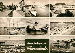 73217121 Travemuende Ostseebad Ortspartie Hafen Faehre Segelschiff Strand Konzer - Lübeck
