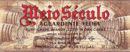 Brandy Label, Portugal - Aguardente Velha MEIO SÉCULO -|- Gonçalves, Monteiro & Filhos, Vila Nova De Gaia - Alkohole & Spirituosen