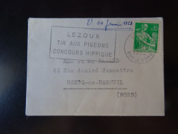 Lezoux Petite Enveloppe Avec Oblitération Du 31/12/1963 "flamme Postale, Tir Aux Pigeons Et Concours Hippique" - 1961-....