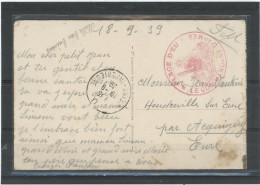 CACHET MILITAIRE - 76 EU-C P -FRAPPE TTB-DOUBLE CERCLE ROUGE -38 Mm -PLACE D'EU /*LE COMMANDANT D'ARMES * - WW II