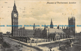 R043337 Houses Of Parliament. London. Valentine. 1909 - Sonstige & Ohne Zuordnung