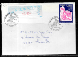 K178 - N° 2990 SUR LETTRE DE HERSERANGE DU 16/03/96 - JOURNEE DU TIMBRE - VIGNETTE D'AFFRANCHISSEMENT 0.90 Fr - Bolli Commemorativi