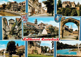 73216749 Lauterbach Hessen Altstadt Fachwerkhaeuser Schloss Torbogen Freibad Lau - Lauterbach